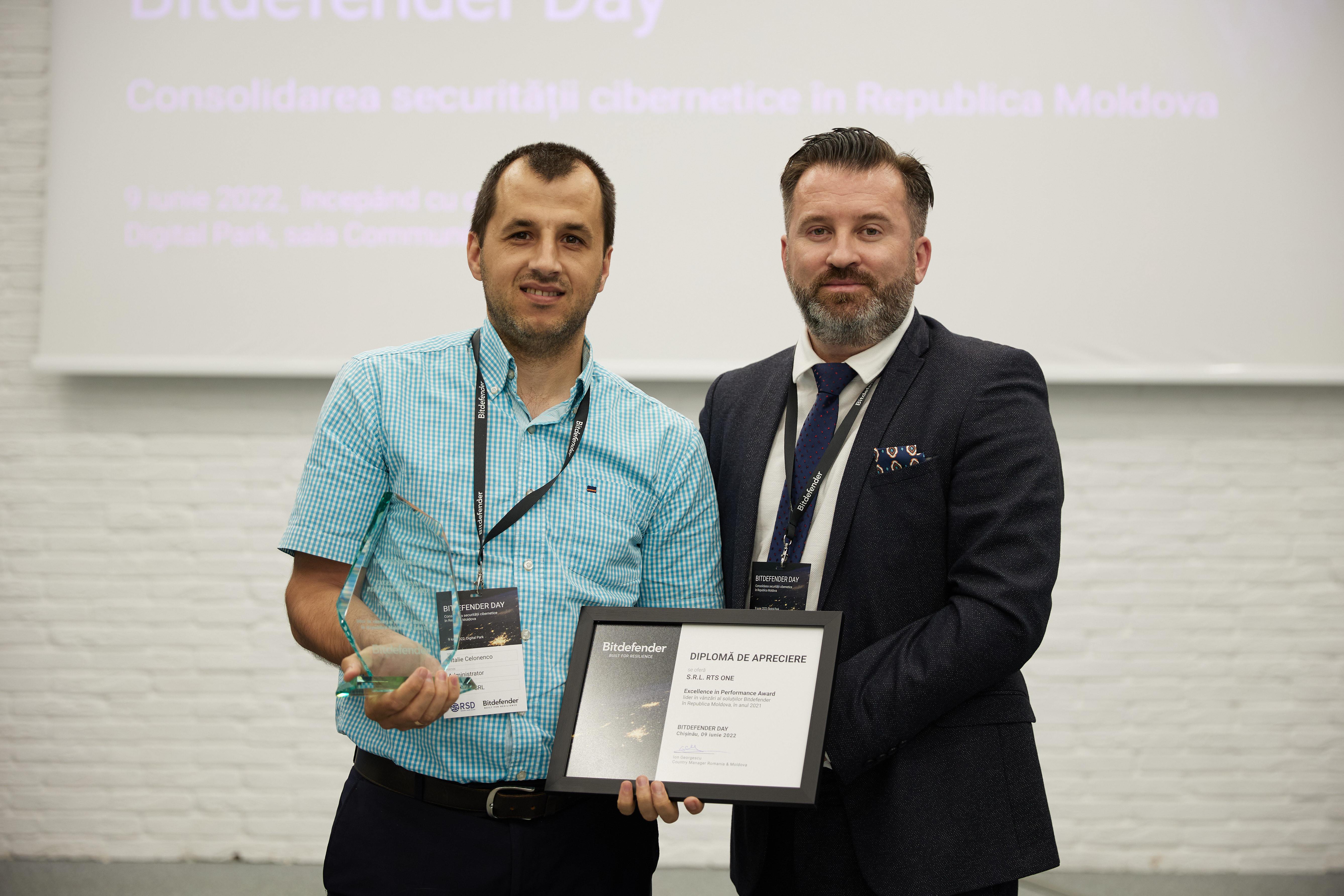 Compania RTS ONE menționată cu Diplomă de apreciere la evenimentul „Bitdefender Day”